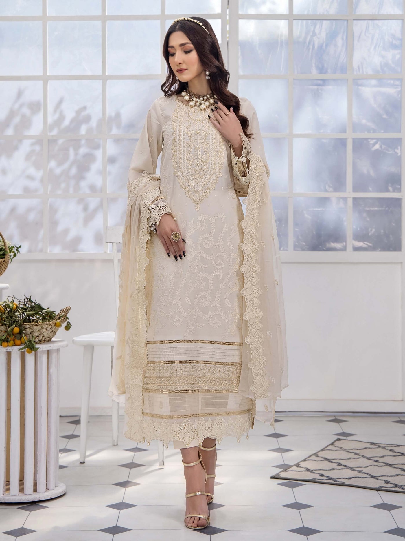 Afsoon by Humdum Embroidered Swiss Lawn