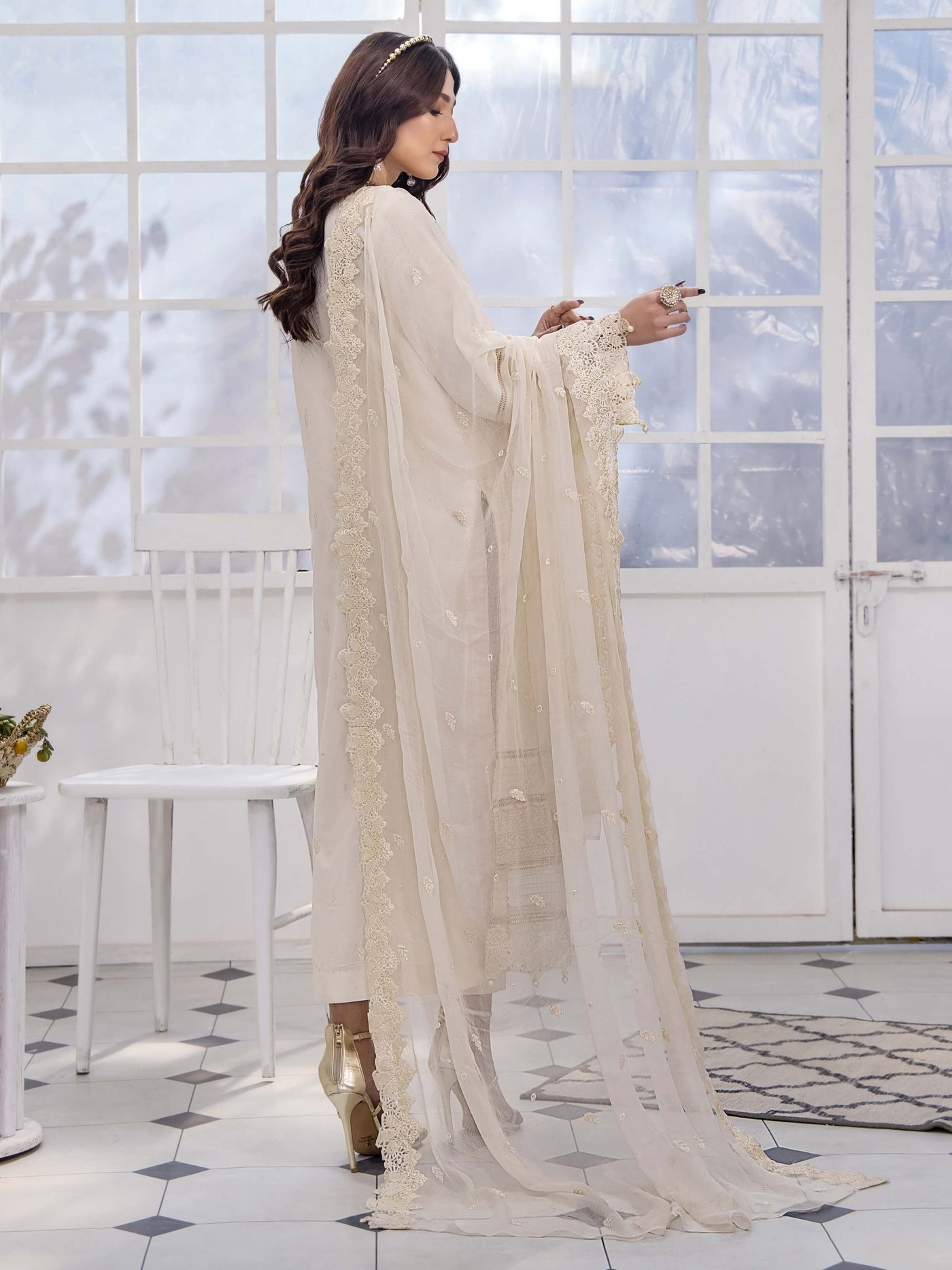 Afsoon by Humdum Embroidered Swiss Lawn