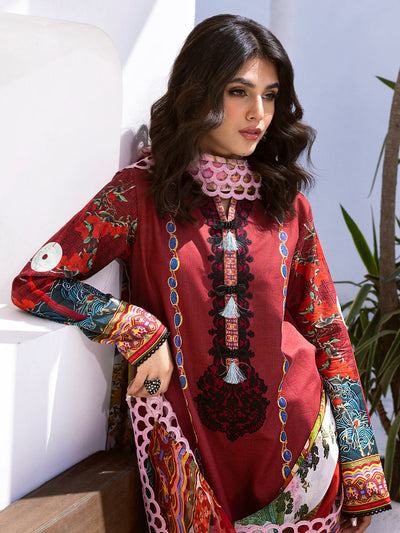 ROHEENAZ LEYA PRINTED LAWN-Papaya Bliss