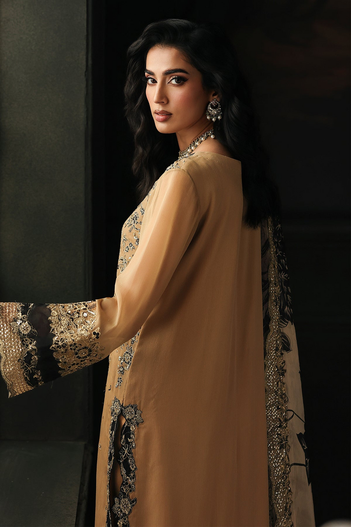 3 Pc Embroidered Dyed Chiffon