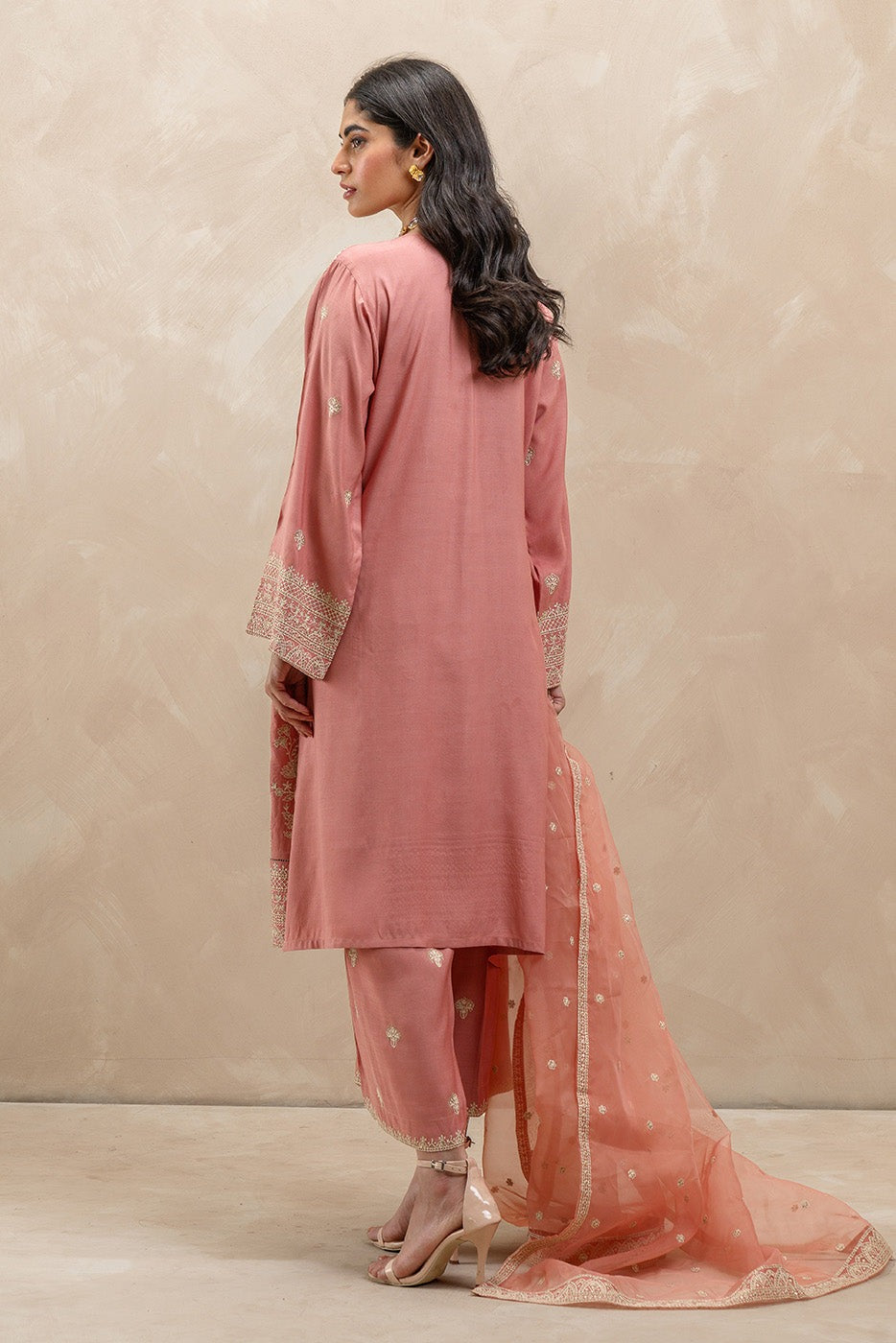 3 PIECE EMBROIDERED RAW SILK SUIT (LUXURY-PRET)