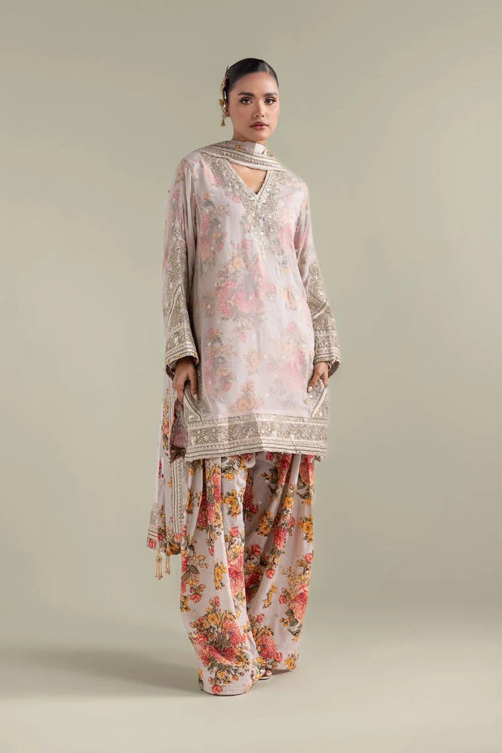 Embroidered | Chiffon Floral Zari 3-piece