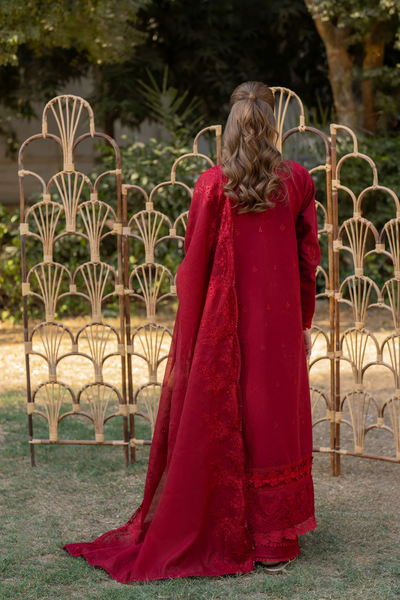Embroidered Cotton Net 3-Piece Suit