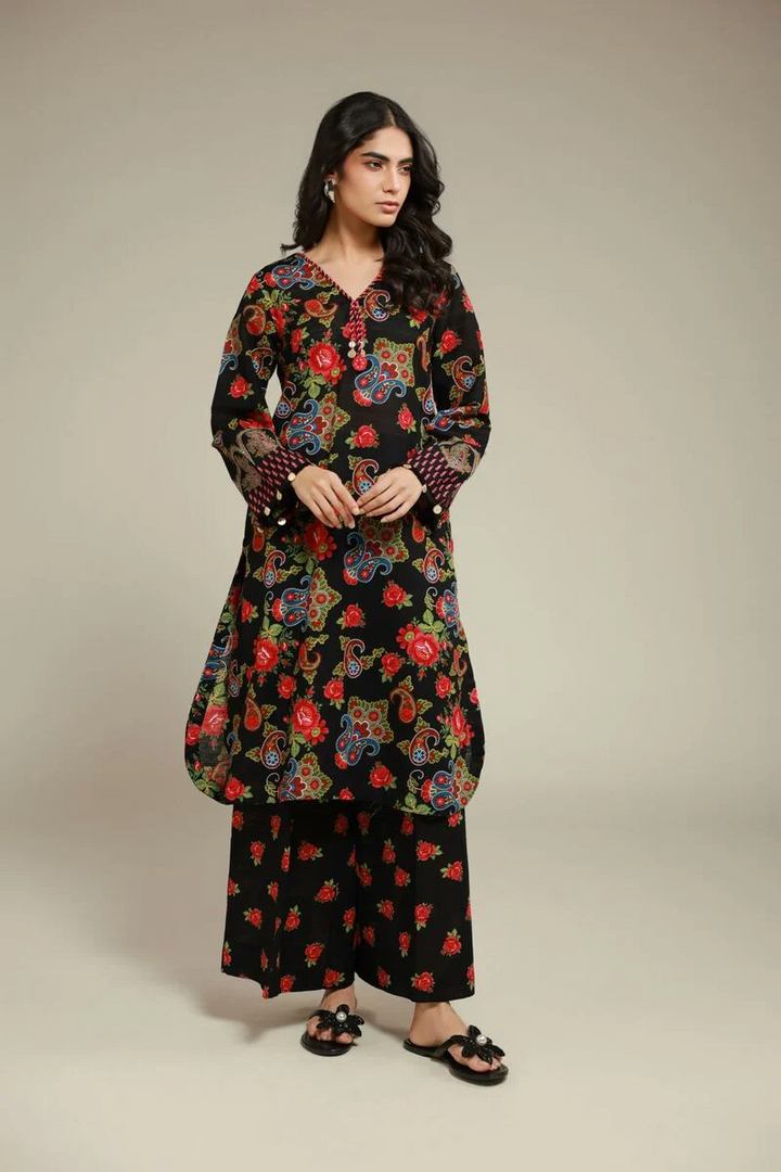 Floral Longline Kurta With Pant
