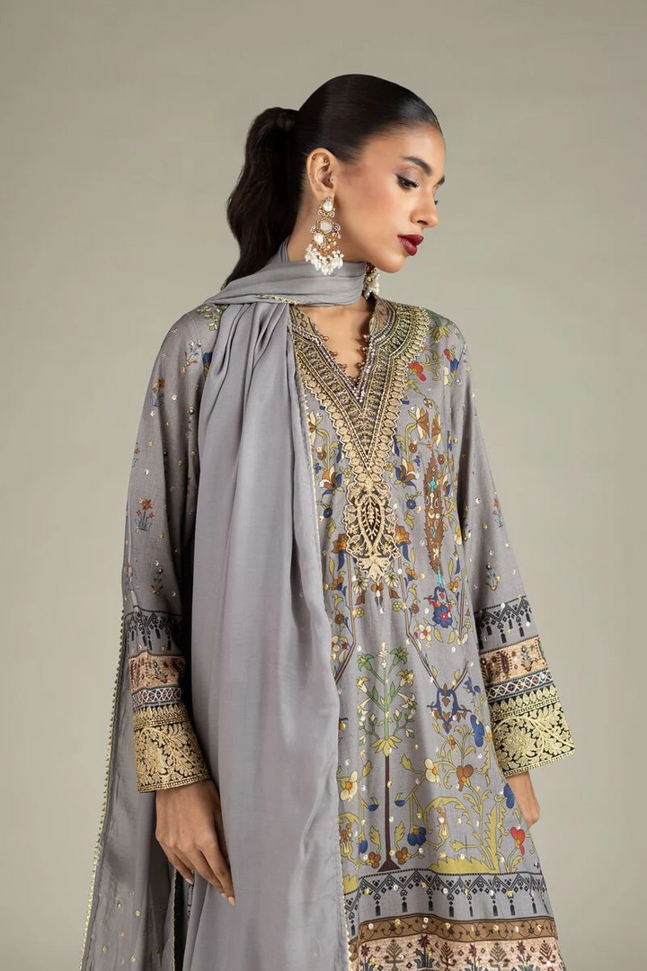 Embroidered | Raw Silk 3 Piece Co-ord Set