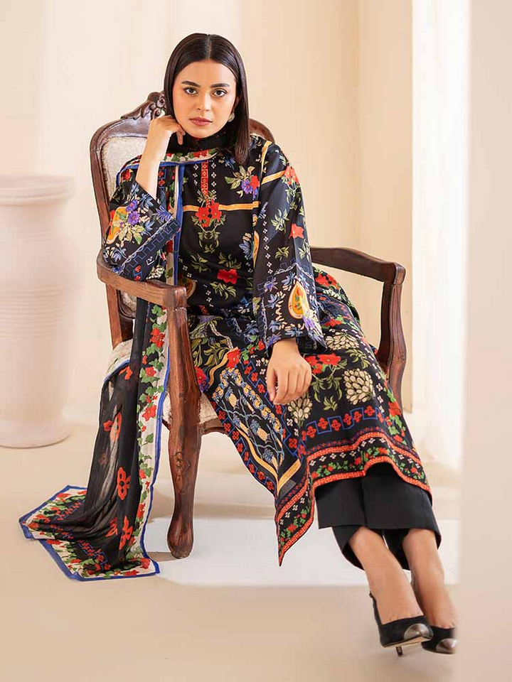 POPLIN 3-Piece Unstitched Digital Printed Lawn Suit
