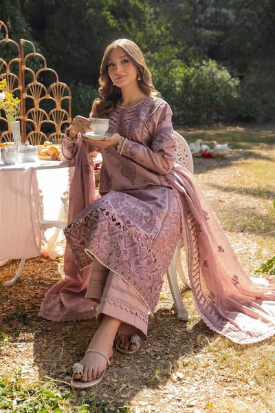 Embroidered Cotton Net 3-Piece Suit
