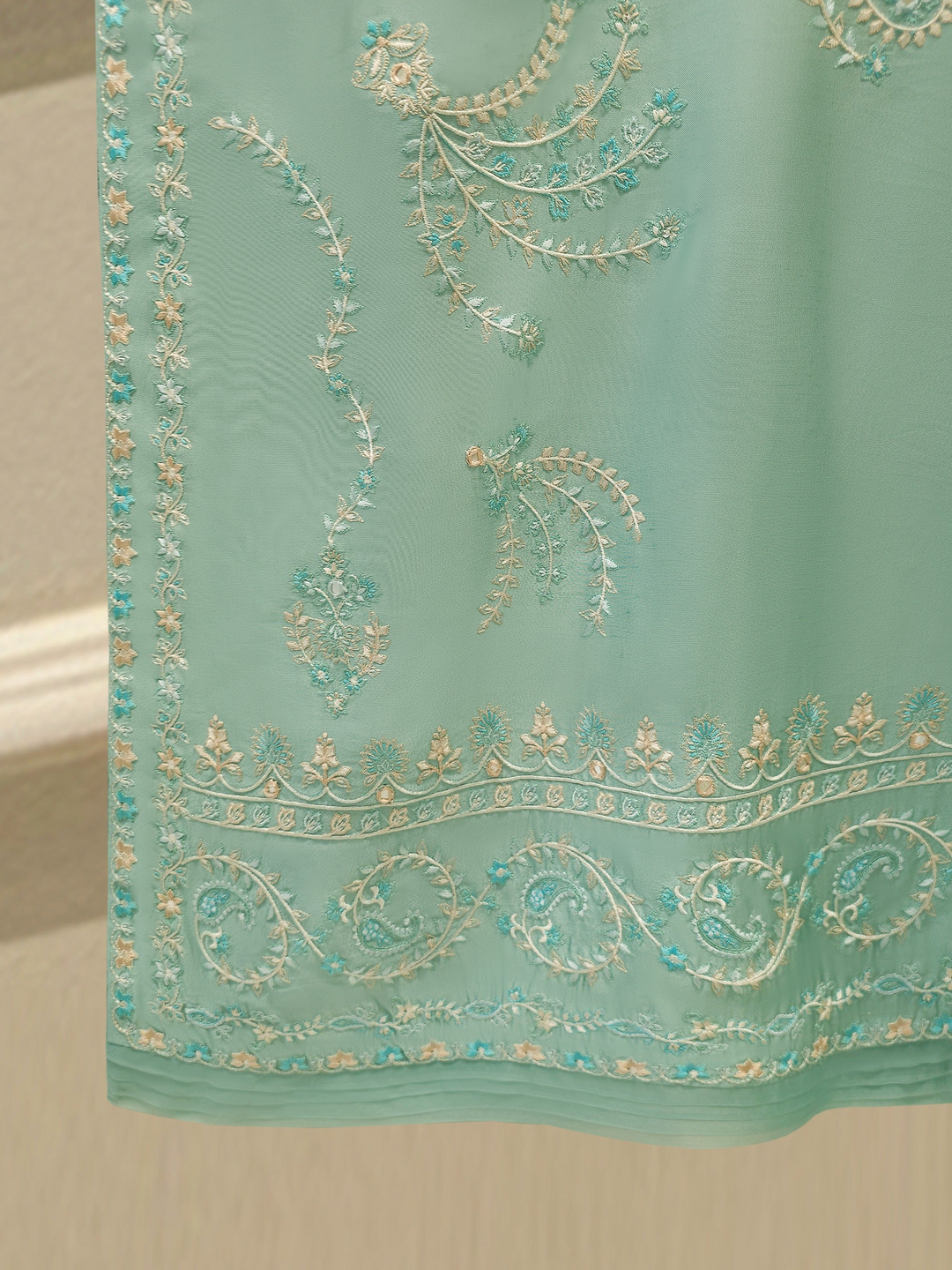 2 Piece- Pure Embroidered Sheesha Silk Suit