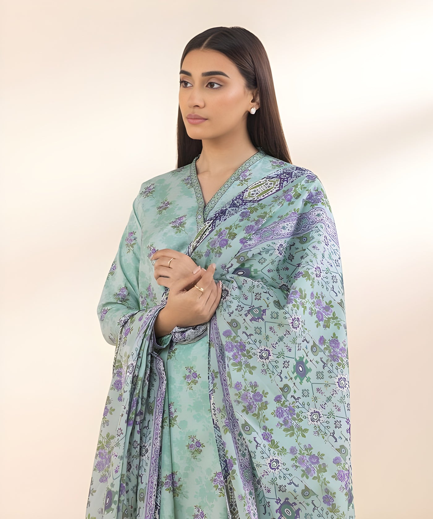 3 PIECE-PRINTED LAWN SUIT