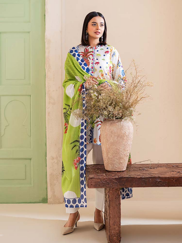POPLIN 3-Piece Unstitched Digital Printed Lawn Suit