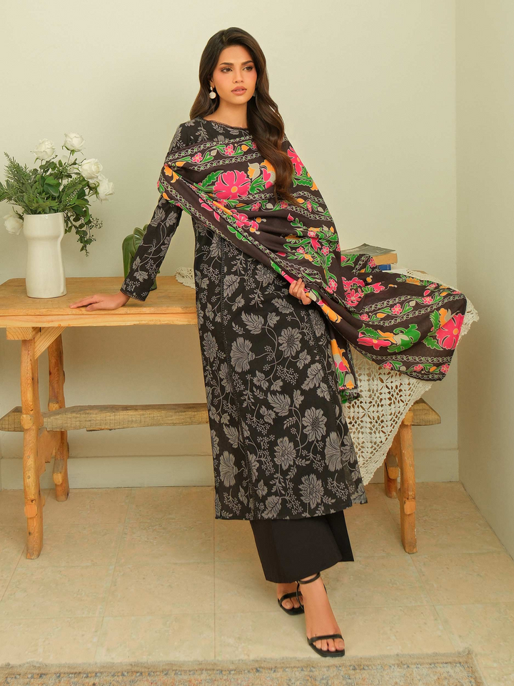 2 Piece Textured Cotton  Suit-Printed (Unstitched)