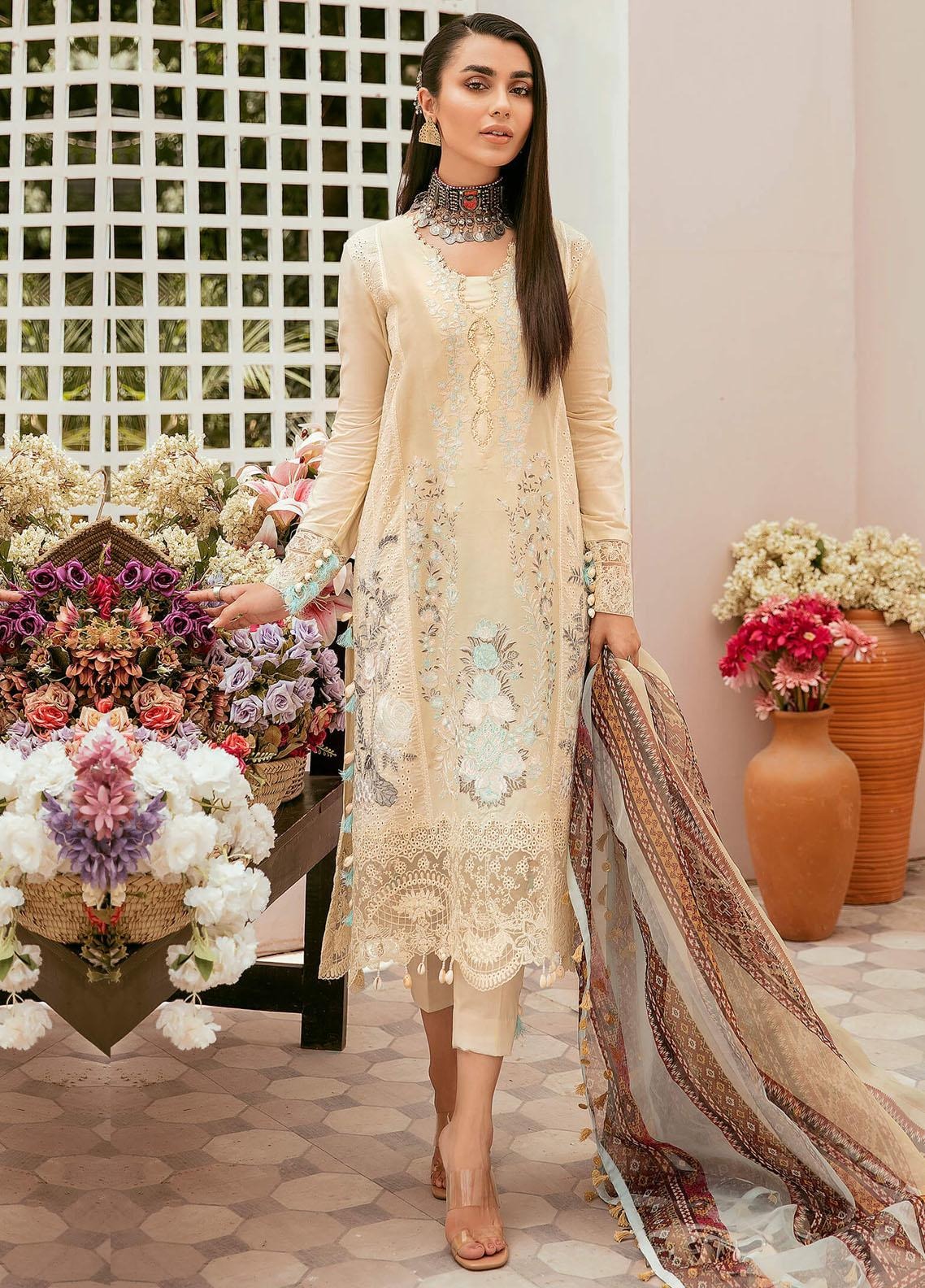 Asifa & Nabeel-Qaus-e-Quzah Embroidered Luxury Lawn-SS-04