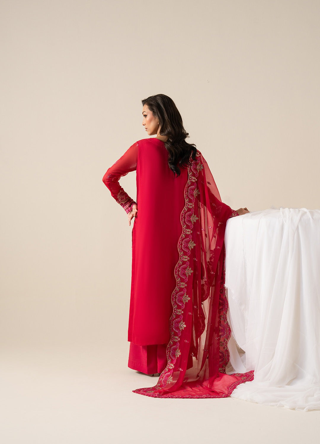 Freesia Zaib Embroirdered Chiffon