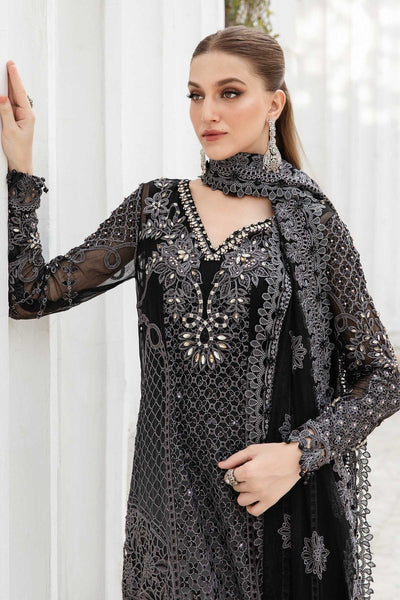 Maria.B Unstitched Embroidered Chiffon Suit | MPC-24-101