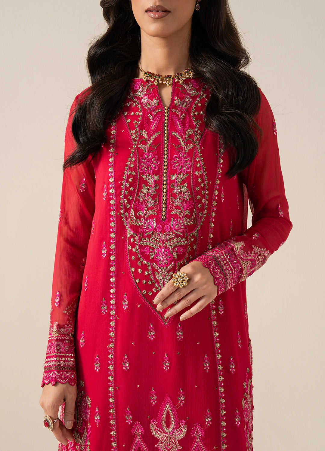 Freesia Zaib Embroirdered Chiffon