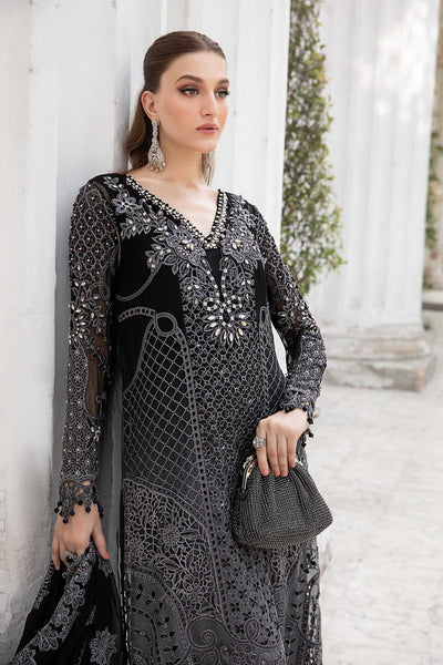 Maria.B Unstitched Embroidered Chiffon Suit | MPC-24-101