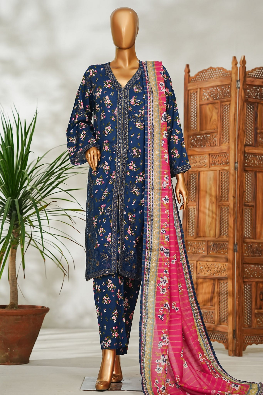 Stitched 3 Piece Exclusive Emb Lawn