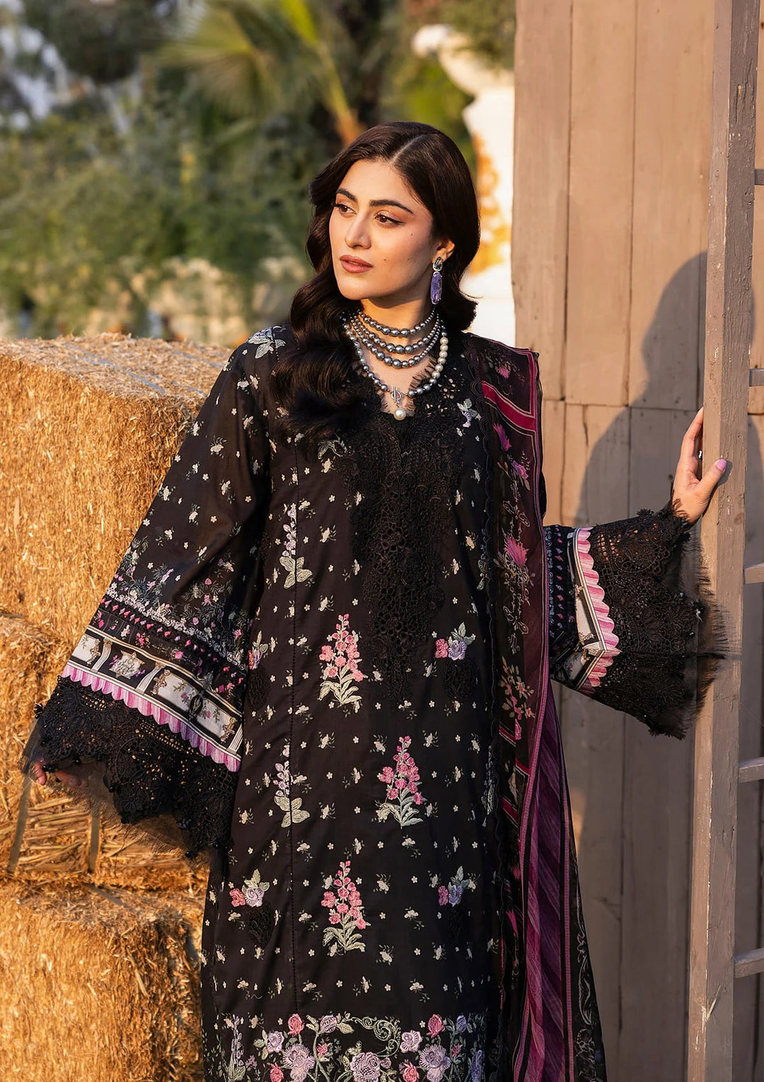 CHIKANKARI PRINTS WITH CHIFFON DUPATTA