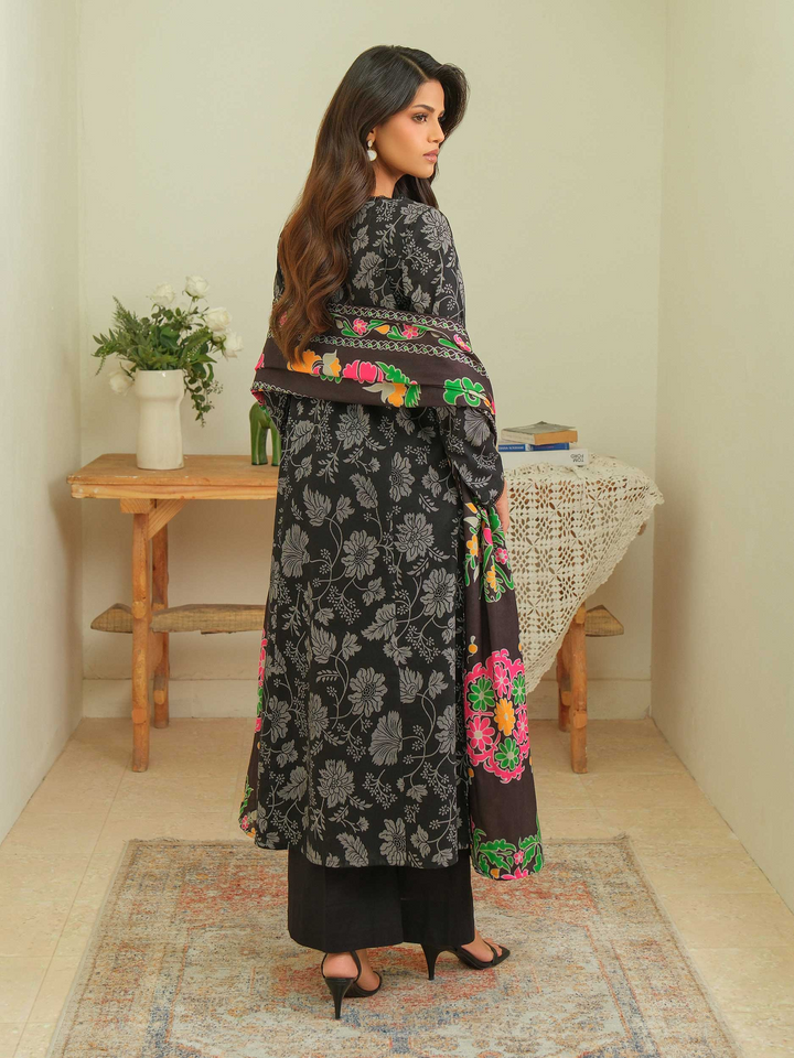 2 Piece Textured Cotton  Suit-Printed (Unstitched)