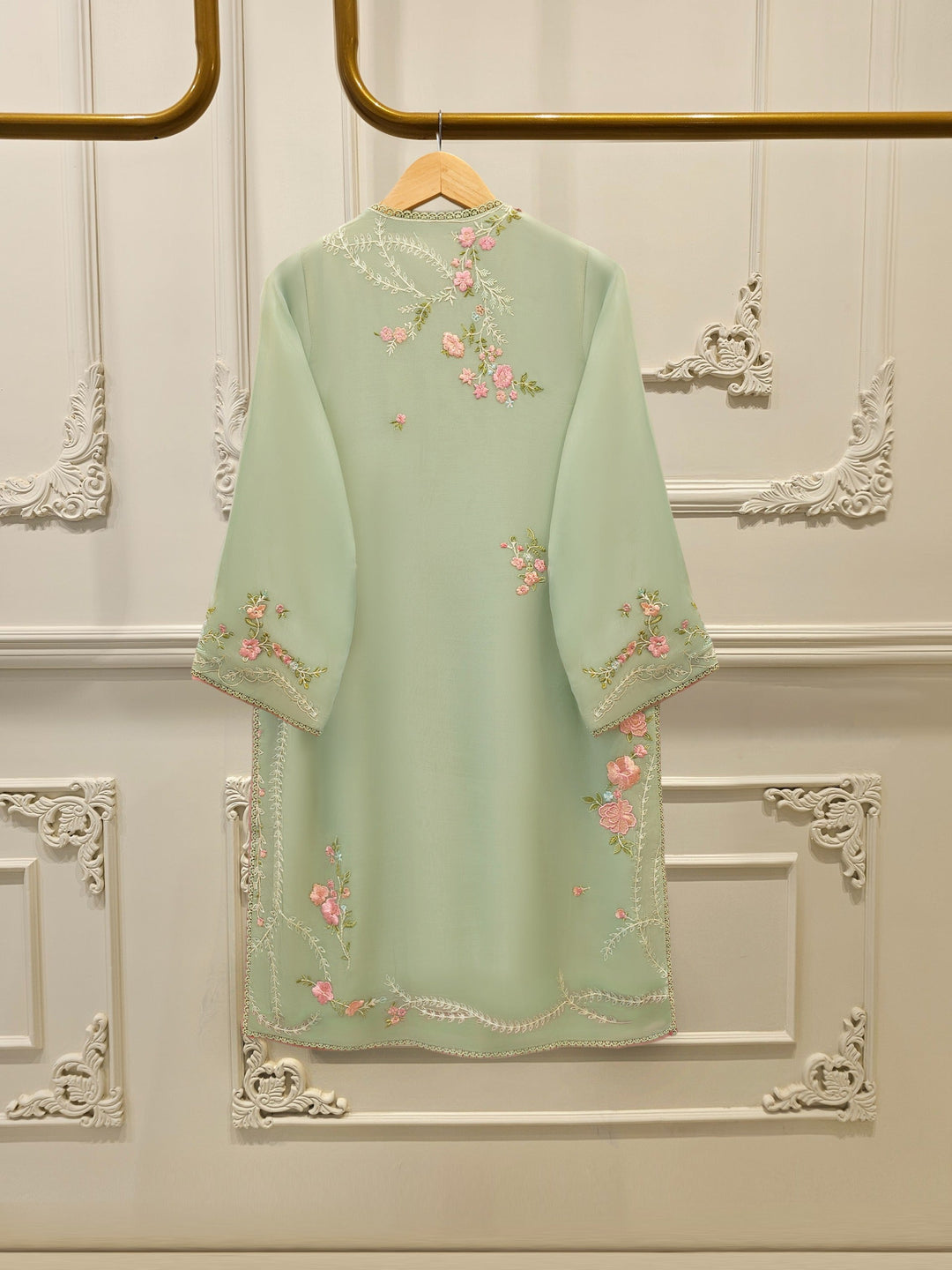 2 Piece - Pure Chiffon Embroidered Suit