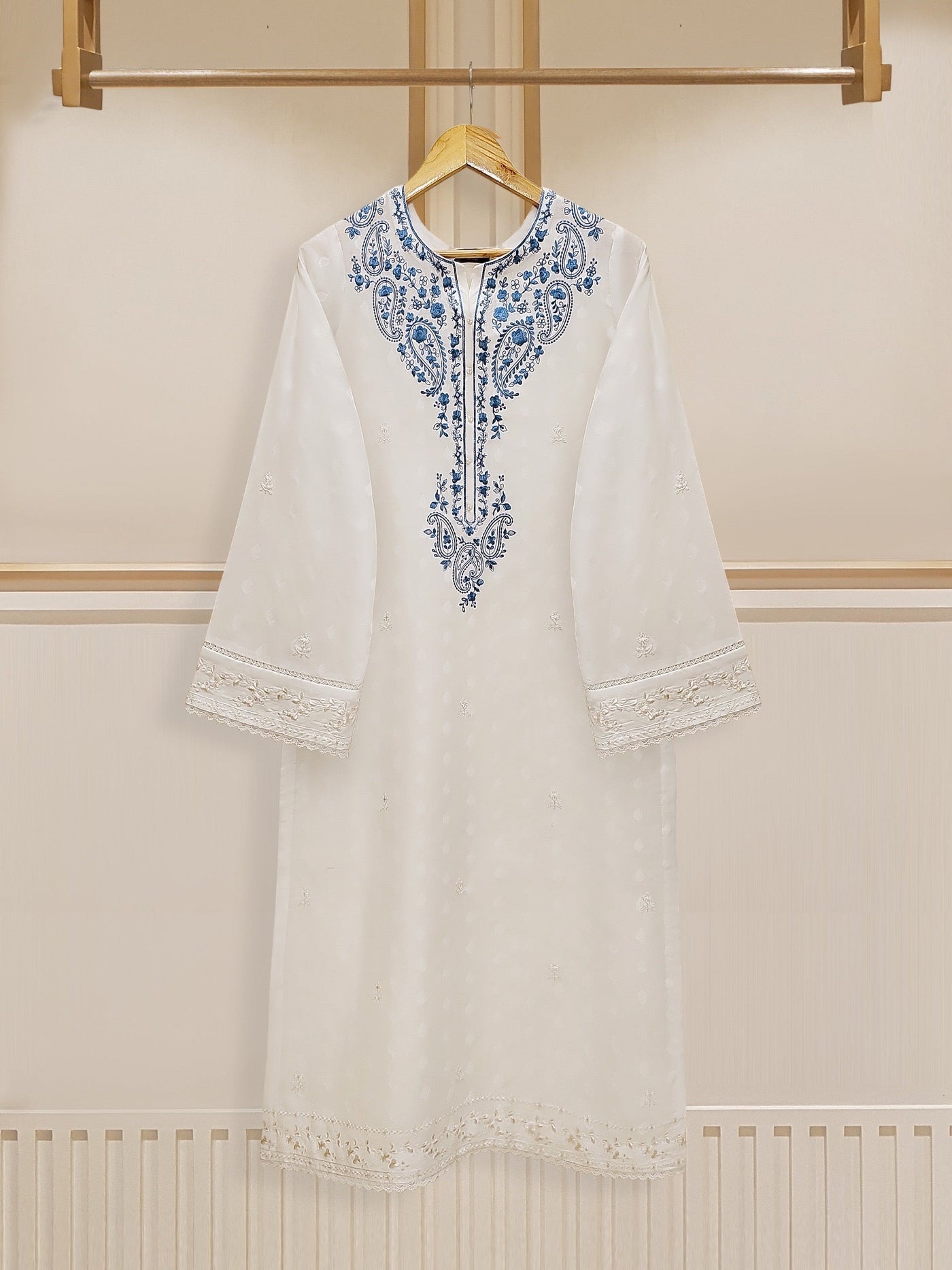 aghanoor || Embroidered Jacquard Shirt S110127