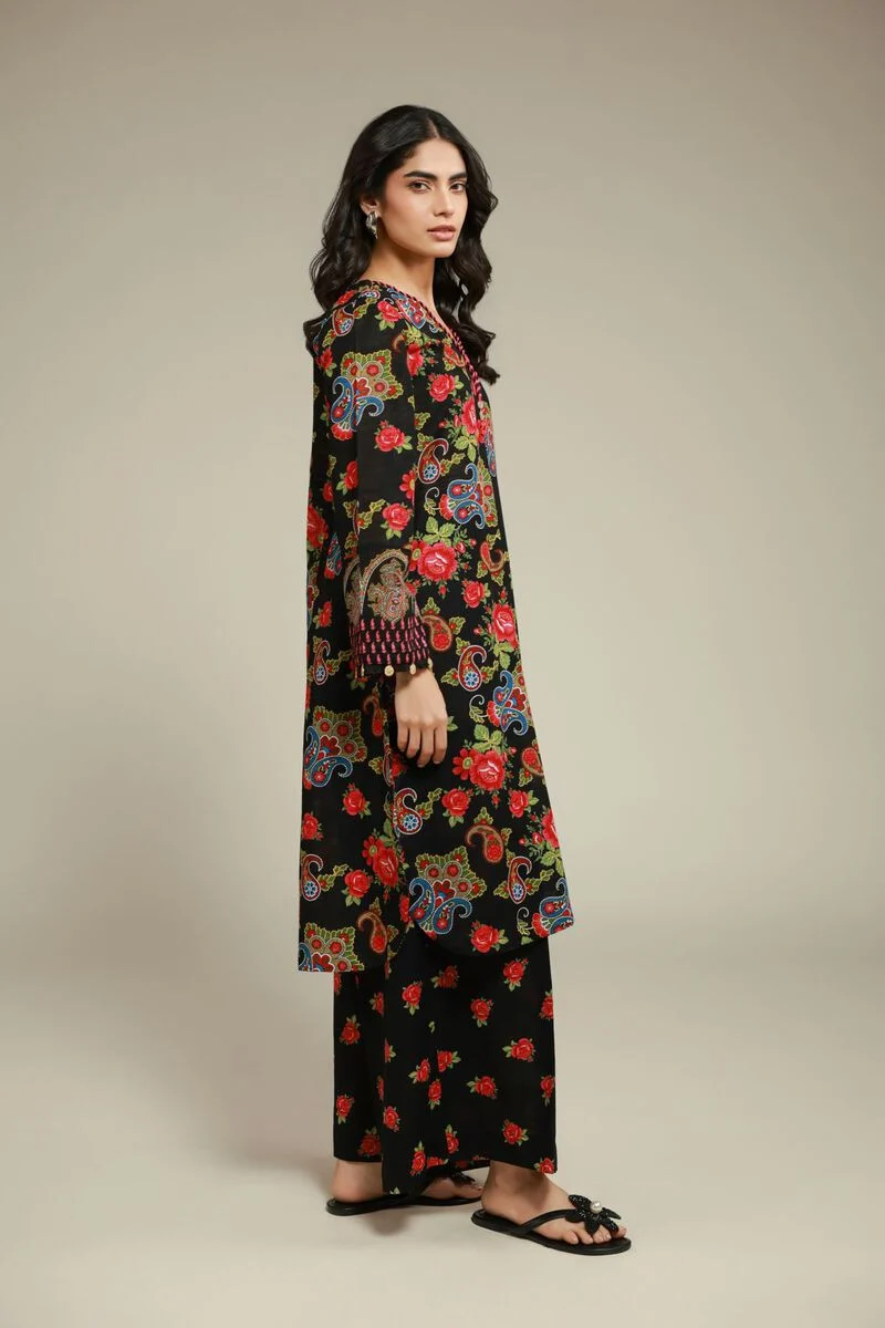 Floral Longline Kurta With Pant
