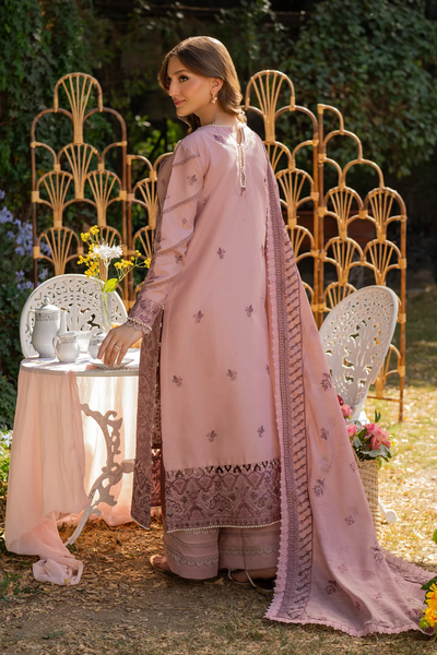 Embroidered Cotton Net 3-Piece Suit