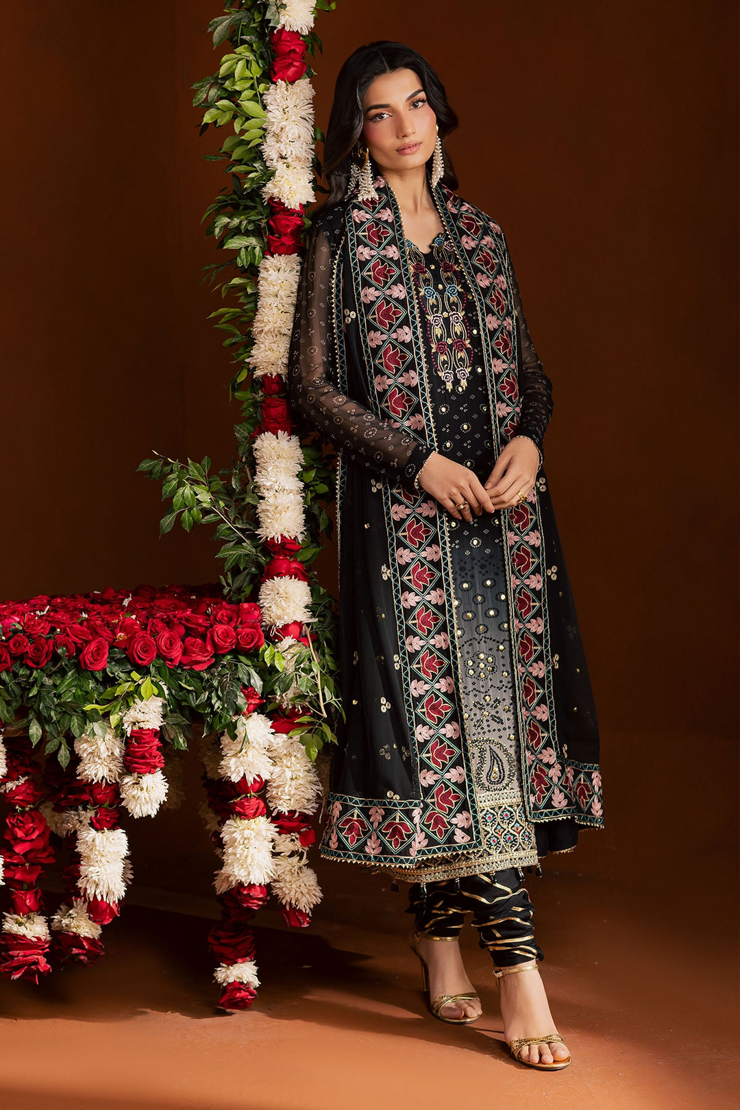 Mukeshkari Embroidered Chiffon