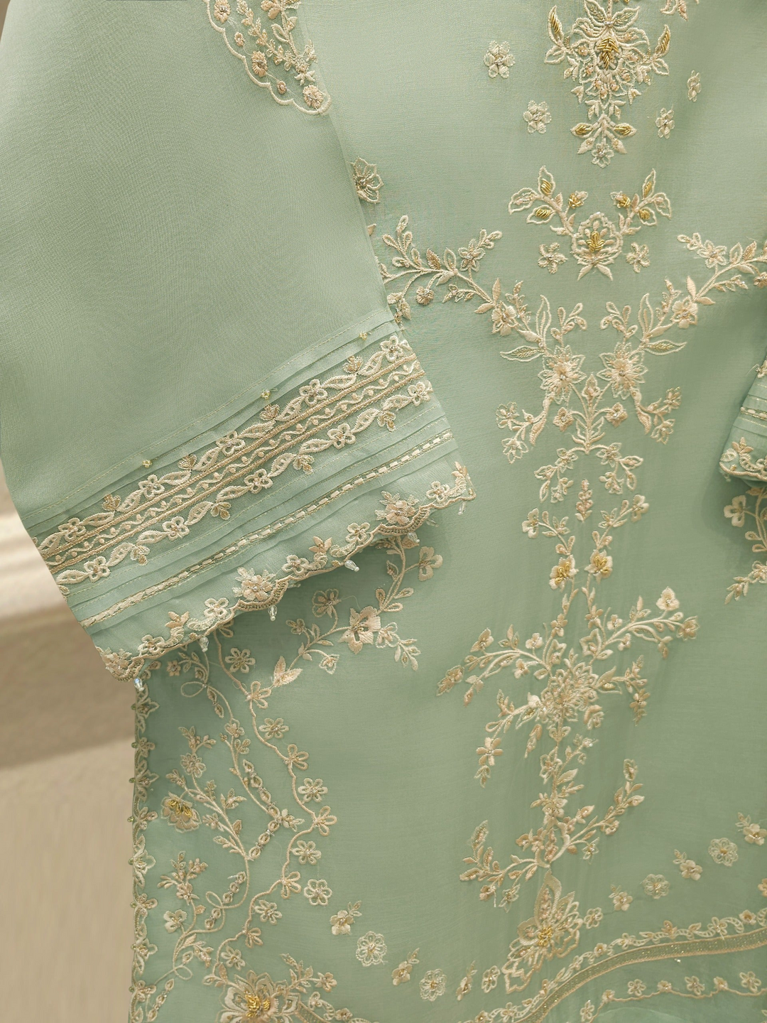 3 Piece - Pure Organza Embroidered Suit