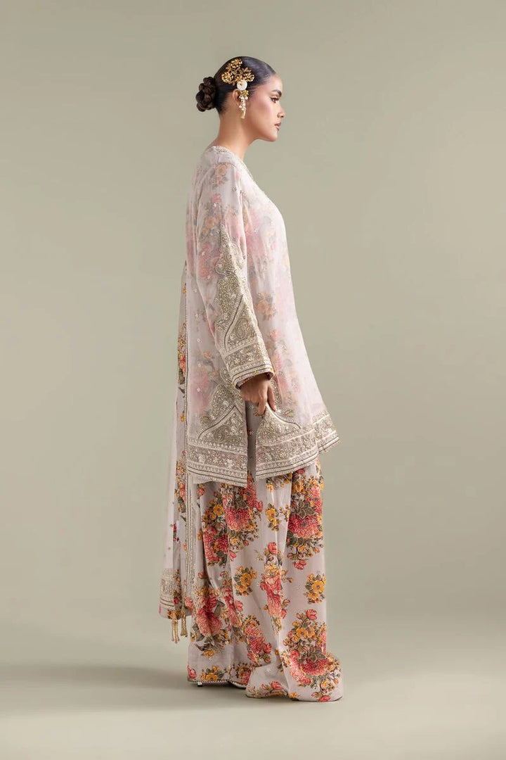 Embroidered | Chiffon Floral Zari 3-piece