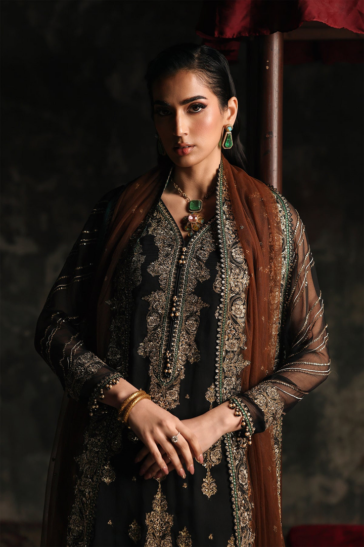 3 Pc Embroidered Dyed Chiffon