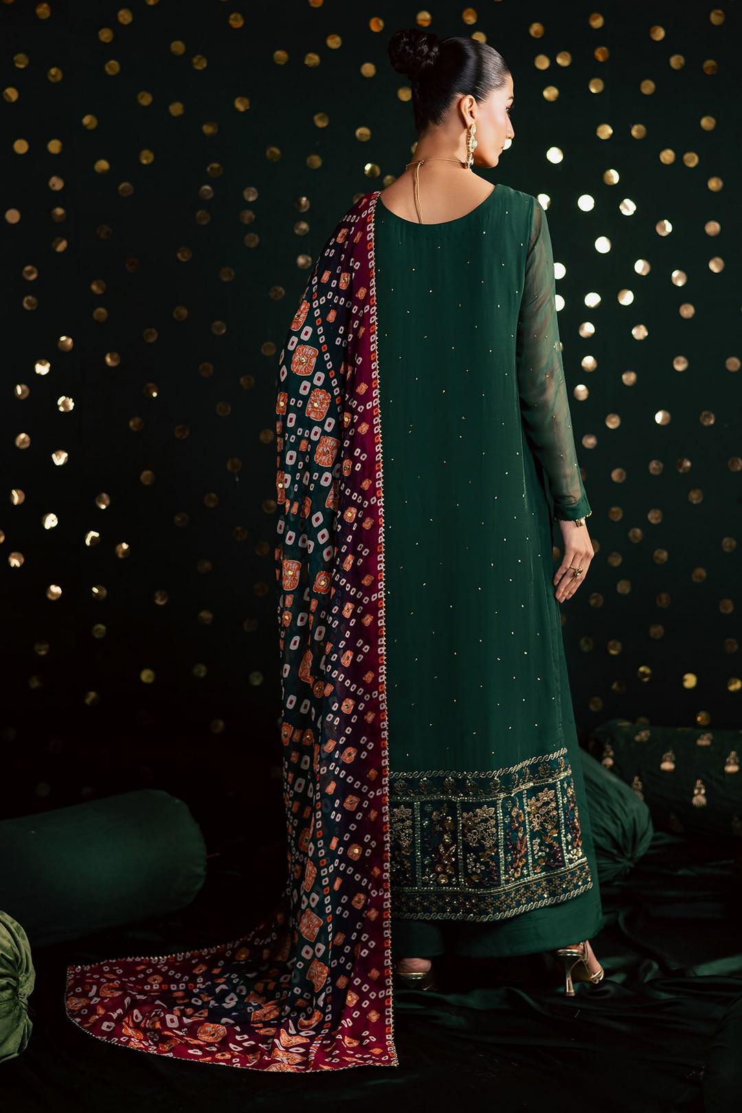 Mukeshkari Embroidered Chiffon