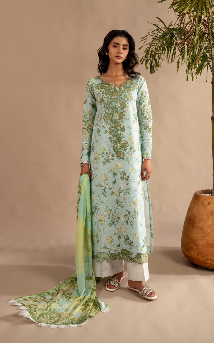 Meraki 3pcs Embroidered Unstitched Summer