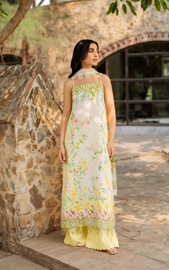 Meraki 3pcs Embroidered Unstitched Summer