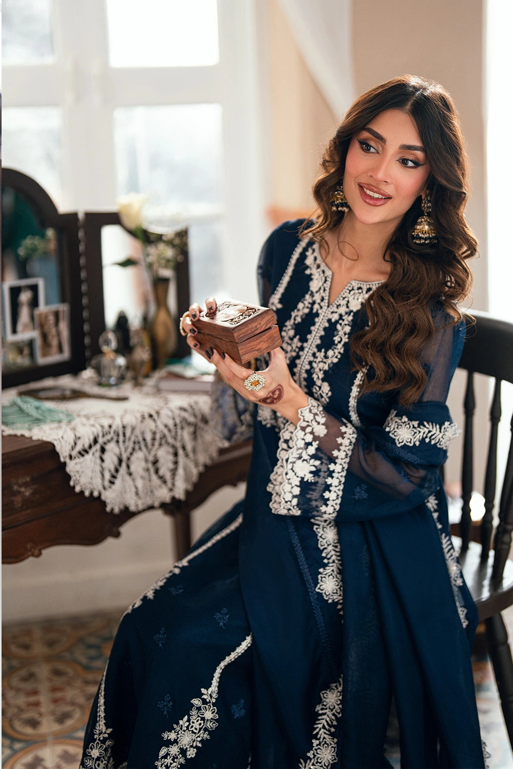 Sequins Embroidered Chiffon