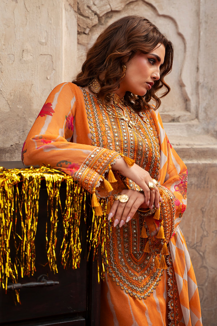 3-pc Unstitched Embroidered Printed Chiffon Collection