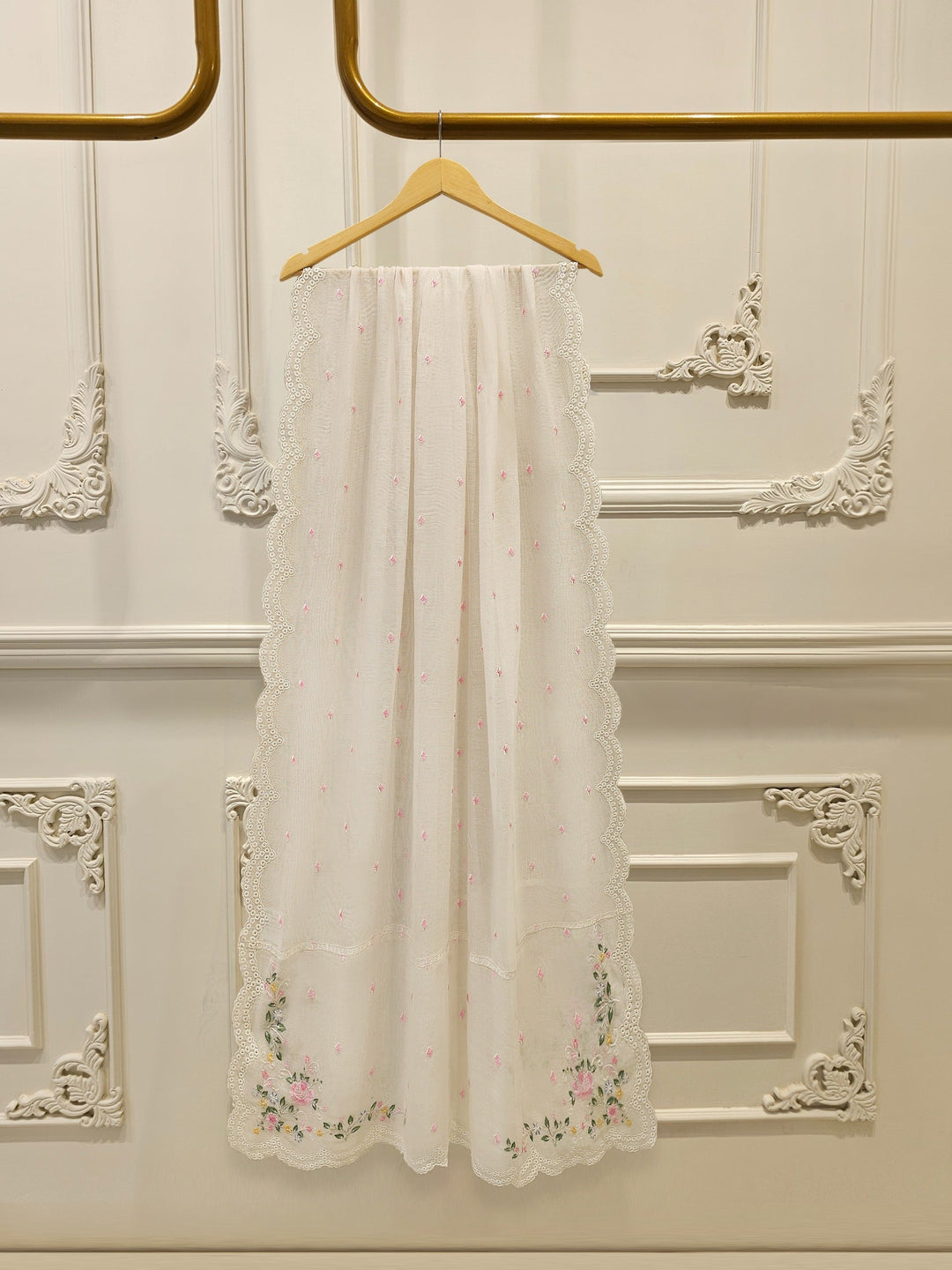 3 Piece - Pure Embroidered Cotton Net Suit