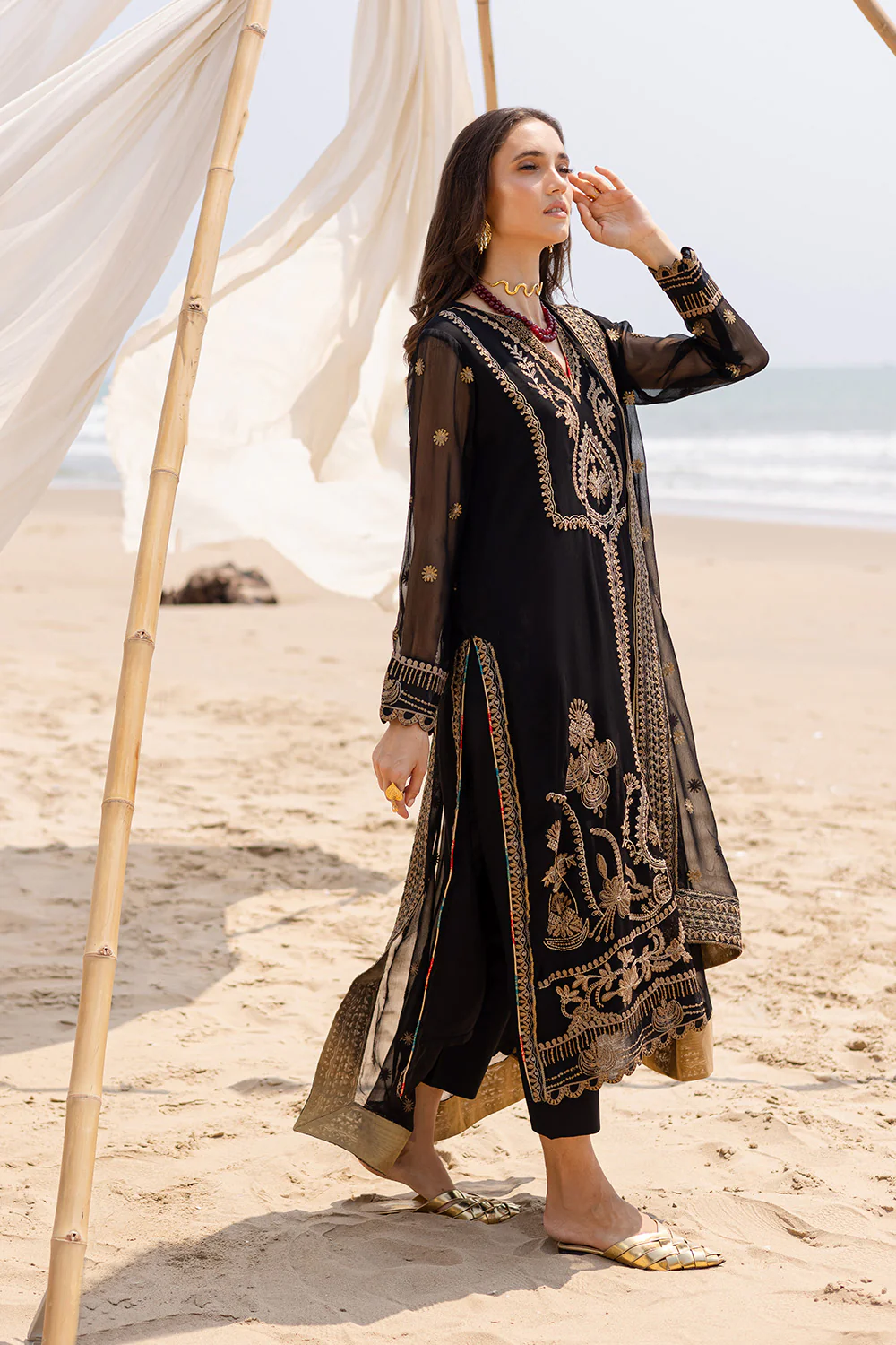 3 Piece Embroirdered Chiffon