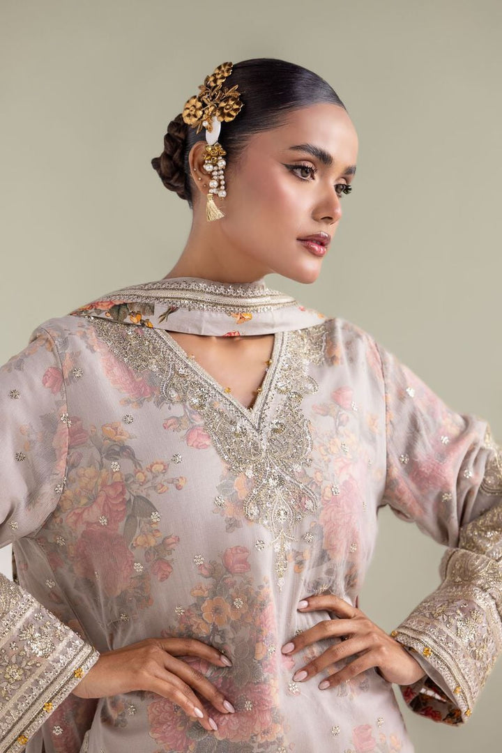 Embroidered | Chiffon Floral Zari 3-piece