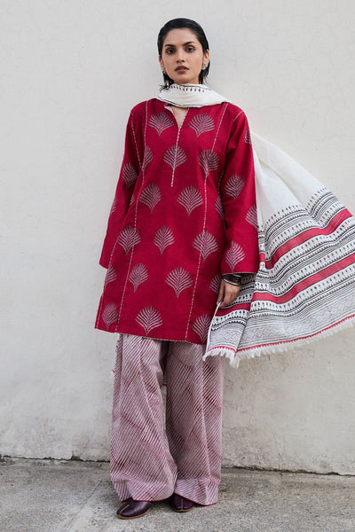 Summer Cotton Suit with Swiss Voile Dupatta (Pret)