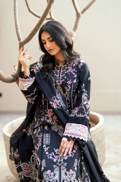 Embroidered Cotton Net 3-Piece Suit