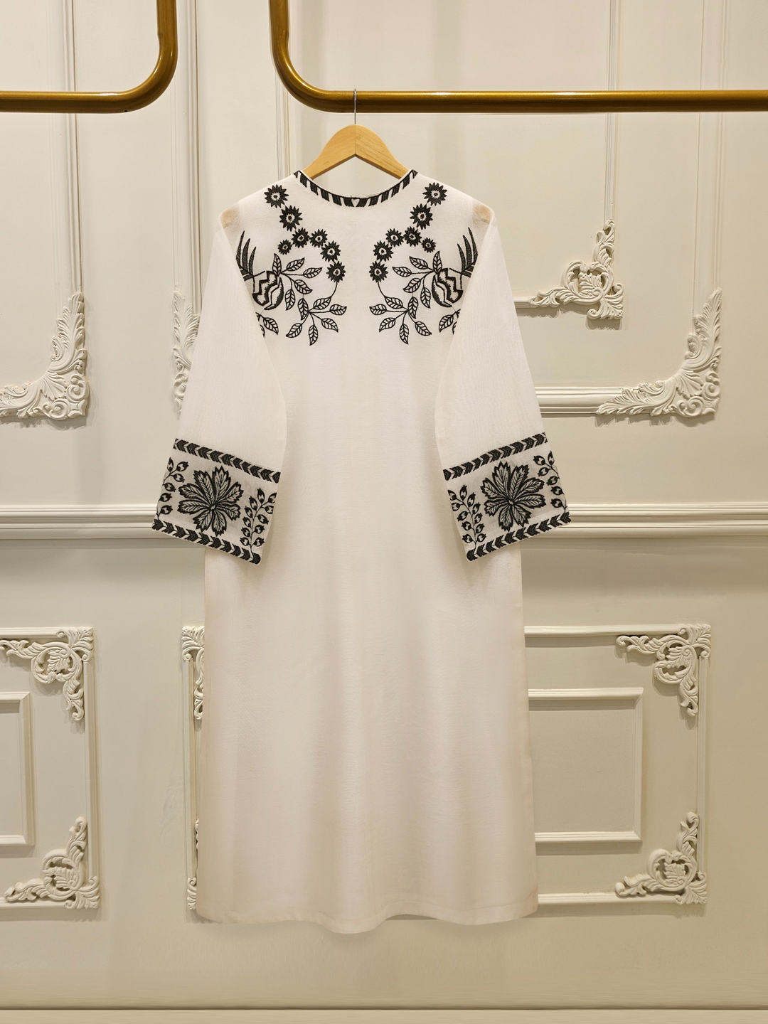 2 Piece - Pure Embroidered Cotton Net Suit