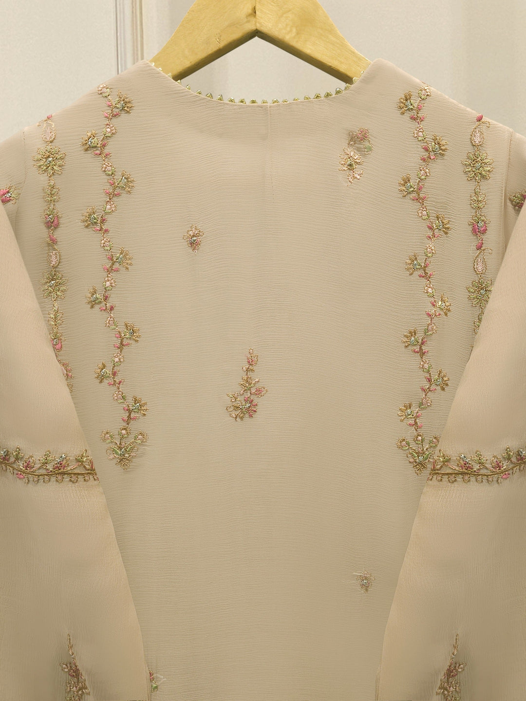 3 Piece - Pure Chiffon Embroidered Suit