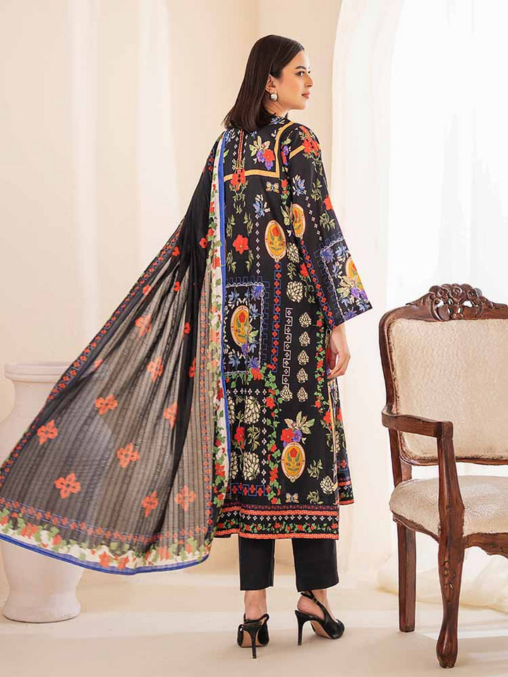 POPLIN 3-Piece Unstitched Digital Printed Lawn Suit