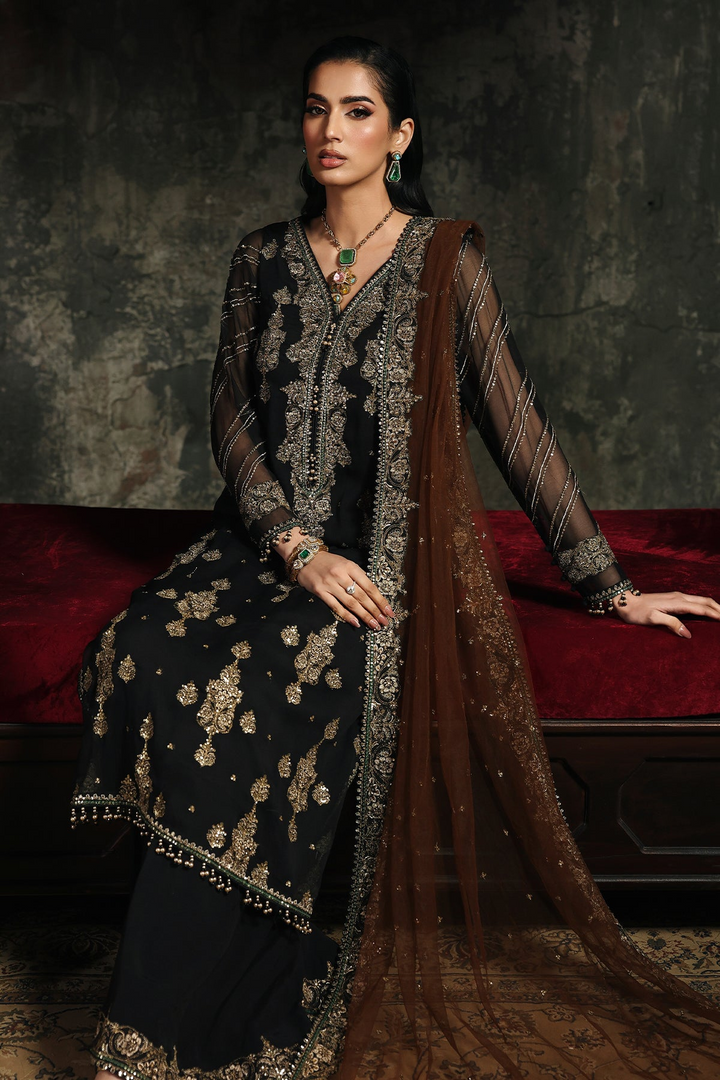 3 Pc Embroidered Dyed Chiffon