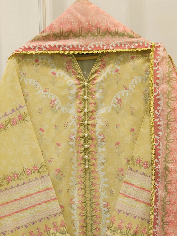 3 Piece - Digital Printed Cambric Suit