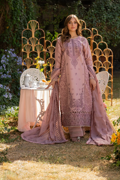 Embroidered Cotton Net 3-Piece Suit