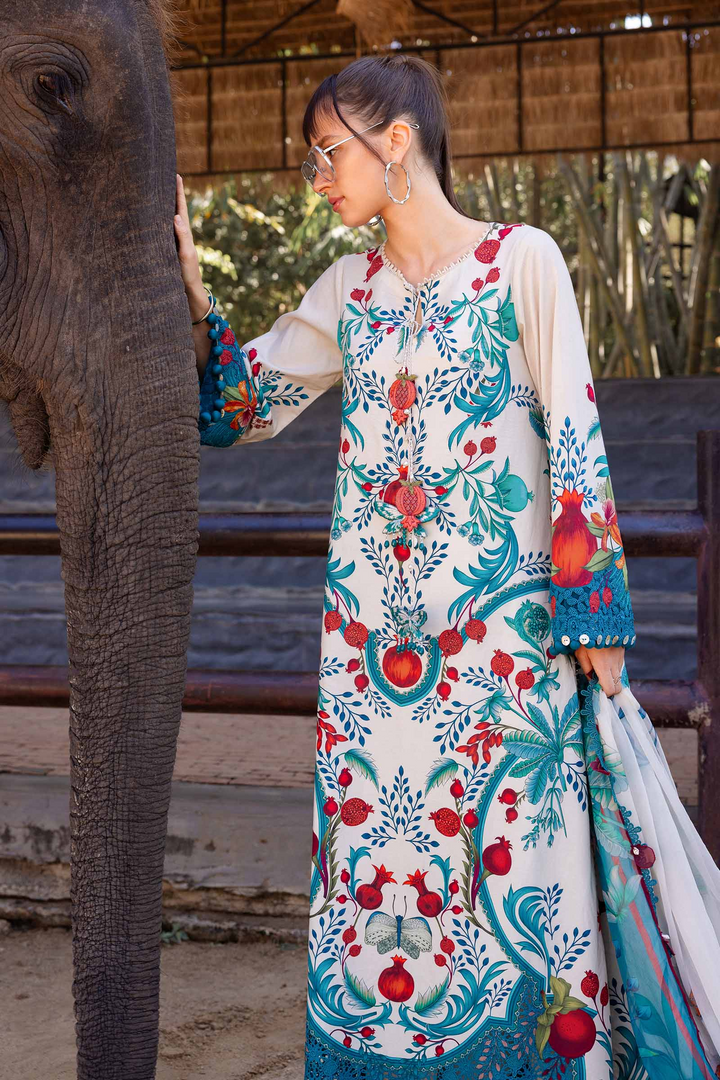 3 Piece Unstitched Embroidered Lawn Suit