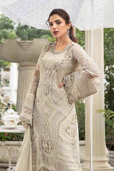 Maria.B Unstitched Embroidered Chiffon Suit | MPC-24-104