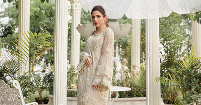 Maria.B Unstitched Embroidered Chiffon Suit | MPC-24-104